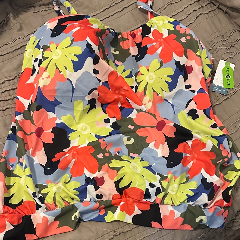 Cacique Floral SWIM SUIT Top —16 NWT